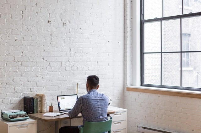 man using a laptop
