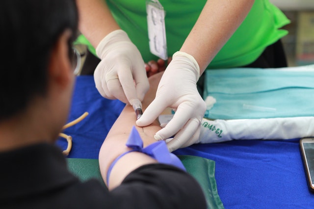 Man receiving injection