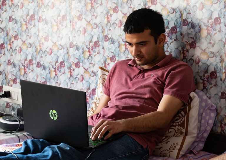 man using a laptop