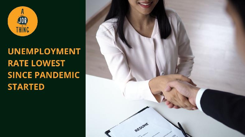 Unemployment Level at its Lowest Since the Pandemic Started
